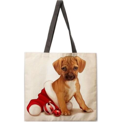 Watercolor golden retriever dog print tote bag female leisure folding shopping bag outdoor beach bag daily leisure tote bag