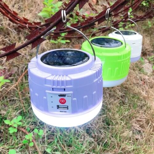 Camping Light Tent Lamp USB Rechargeable LED Bulb Solar Charge Lantern Hook Bulb Lamp Emergency Camping Tent Travel Work Lights