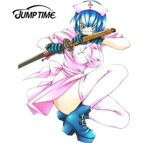 JumpTime 13cm x10.1cm Car Stickers Accessories Ikkitousen Ryomou Shimei 3D Anime Japanese Sexy Warrior Vinyl Car Stickers Decals