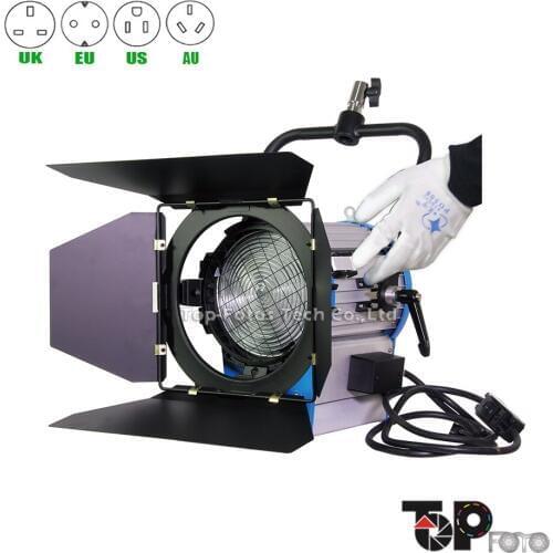 Fresnel 2000W Tungsten Spot light continue Lighting Video Studio +Bulb+Barndor