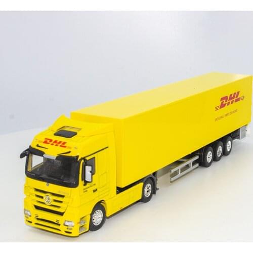1:50 DHL alloy container engineering transport truck exquisite freight car scene display model