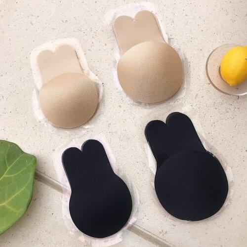 1 Pair Rabbit Ear Reusable Silicone Bust Nipple Cover Pasties Stickers Breast Adhesive Invisible Bra Pads Lift Tape