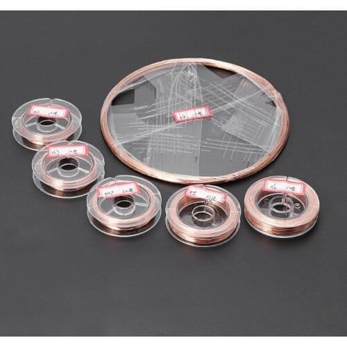 1 Roll 10 Meters Dia.0.2/0.3/0.4/0.5/0.6/0.8mm T2 Copper Wire Line DIY Materials