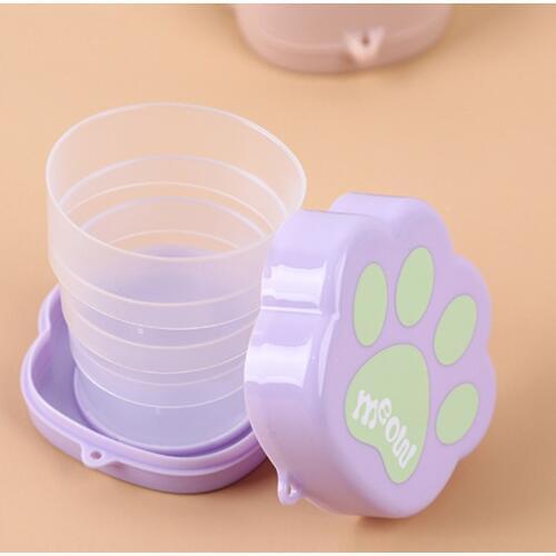 1 Pcs Cartoon Claw Cat Cup Portable Silicone Folding Retractable Folding Cup Travel Easy To Camping Climbing Double Cup