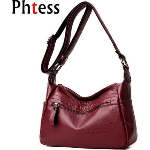 2019 Women Handbags High Quality Female Soft Leather Shoulder Bags Vintage Ladies Hand Bag Sac A Main Women Messenger Bag Solid