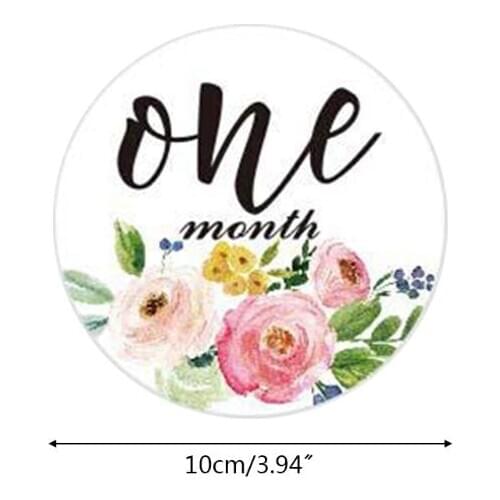 24Pcs Baby Month Stickers Self-Adhesive Milestone Newborn Pregnant Women Monthly Photograph Prop
