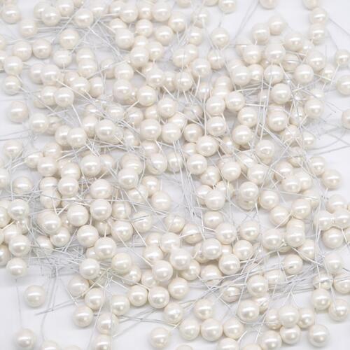 50pcs Mini Foam Stamen Flowers Artificial Pearl Cherry Berries Wedding Christmas Party Decoration DIY Gift Box Wreath Accessorie