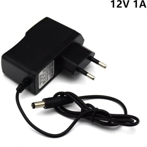 AC 100-240V To DC 12V 1A Power Supply 5.5mm x 2.1mm For 3528 5050 5630 Strip LED String EU/US/UK/AU Plug Adapter