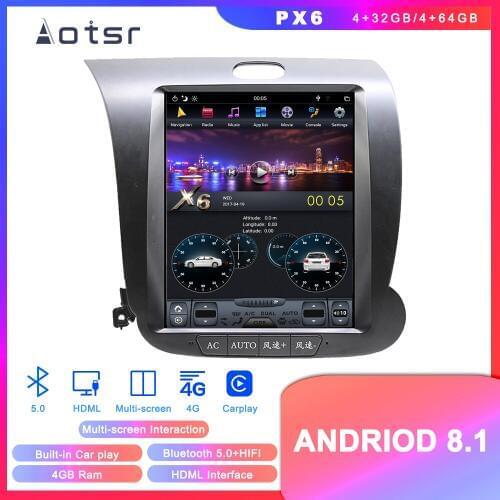 Android 8.1 Tesla style 12.1" Car GPS DVD Radio player Navigation For KIA CERATO K3 FORTE 2013+ Auto stereo player unit Satnav