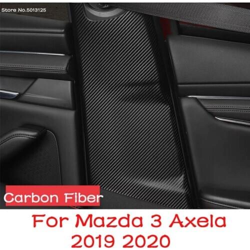 Car B Pillar Anti-kick Protective Mat Seat Belt Pad Cover Leather Stickers For Mazda 3 Axela 2019 2020 2021 Car Accessories