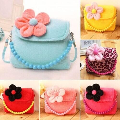 Faroot Brand Kid Girl Princess Bags 3D Flower Shoulder Bag Mini Purse Children Holiday Sundries Cross body Storage Bags
