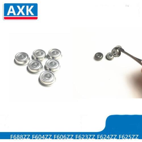 AXK 10pcs F688ZZ F604ZZ F606ZZ F623ZZ F624ZZ F625ZZ Flanged Flange Deep Groove Ball Bearings Size Options for Reprarp 3D printer