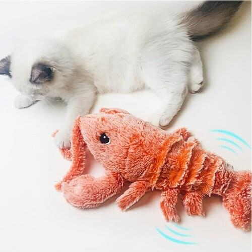 Cat Toy Lobster USB Electric Charging Simulation Dancing Jumping Moving Floppy Lobster Cat Toy Electronic Lobster For Cats Toys