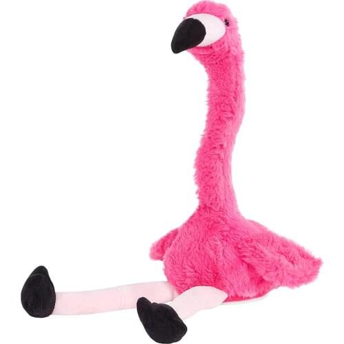 Pink Flamingo Dancing Plush Toy Electric Flamingo Stuffed Repeats Talks Animal Toys Funny Perfect Gift For Children