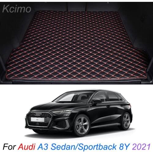 Custom Leather Car Trunk Mats For Audi A3 Sedan Sportback 2021 Rear Trunk Floor Mat Tray Carpet Cargo Liner Accessories