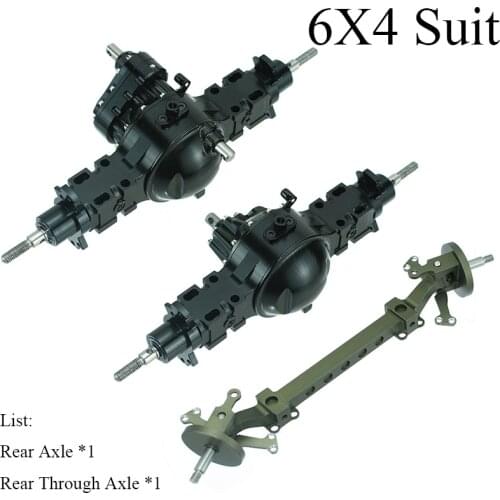 Metal Axle with Differential Lock Rear Axle Through Bridge for 1/14 Tamiya RC Truck Car SCANIA VOLVO Benz MAN TGX Diy Parts