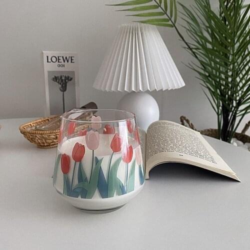 Fashion girl big belly cup cute home juice cup creative glass cup home personality net red milk cup