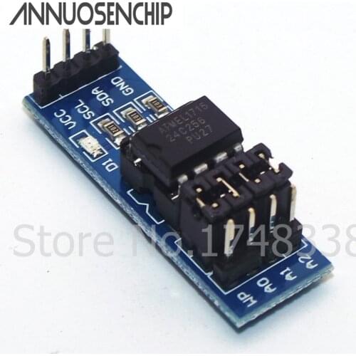 2PCS New AT24C256 I2C IIC Interface EEPROM Memory Module 8P Chip Power Supply Indicator Pull Up Resistor Direct Jumper Setting