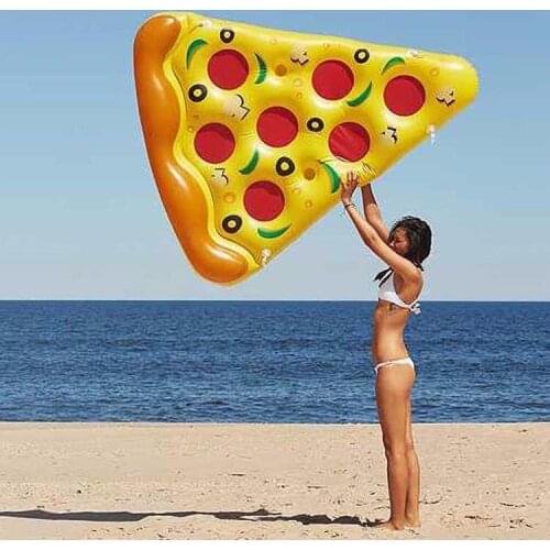 Inflatable Pizza Floating Row Pvc Water Toy Floating Bed Oversized Swimming Ring Inflatable Bed Frame Installation