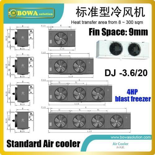 20sqm air coolder for LBP condensing unit is suitable for semi-hermetic compressors and hermetic scroll or piston compressors