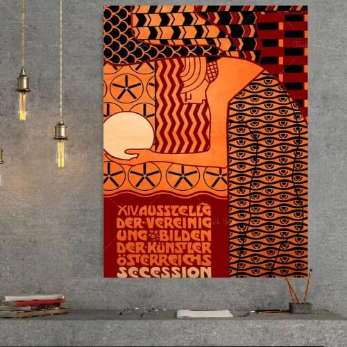 Reprint of a 1902 Vintage exhibition Poster for works by Alfred Roller