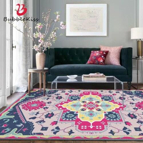 Bubble Kiss Geometry Rug And Carpet For Home Living Room Purple Blue Floral Pattern Rug Modern Home Decor Carpet Customize Rug