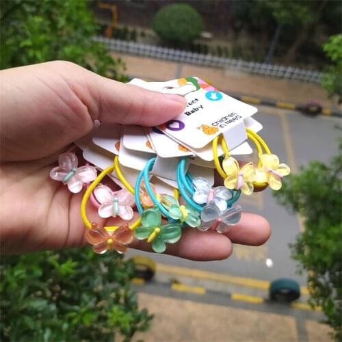 2PCS New Cute Sweet Butterfly Princess Headwear Cartoon Kids Elastic Hair Bands Children Ropes Girls Accessories Baby Headdress