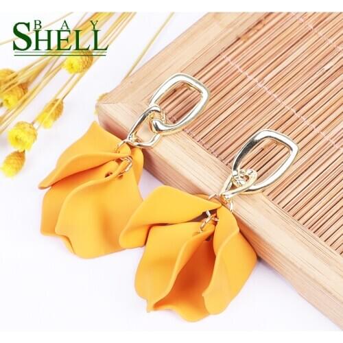 Shell Bay Flower Earrings Jewelry Fashion Pendientes Earrings Women Long Dangle Earrings Bohemia Statement Girls Gift Wholesale