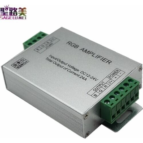 DC12V-24V Led RGB RGBW Amplifier Aluminum 24A 3CH 4CH Led Controller for 5050 3528 Led Strip Light Tape Power Repeater Console