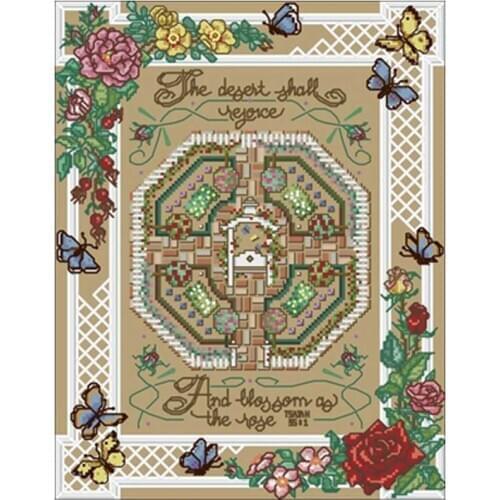 Rose Garden patterns Counted Cross Stitch 11CT 14CT DIY wholesale Chinese Cross Stitch Kits Embroidery Needlework Sets