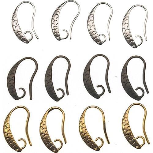 10pcs 13x17mm Copper Material Silver Plated Earring Hooks DIY Earrings Wire Clasp Findings for Earring Making Nickel Free Z1047