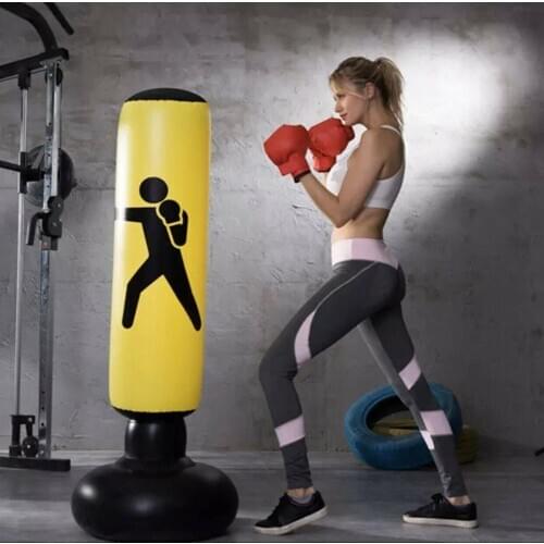 1.6M Inflatable Boxing Punching Bag Stress Punch Tower Speed Bag MMA Target Bag For Children Adult Tumbler Sandbag with Air Pump