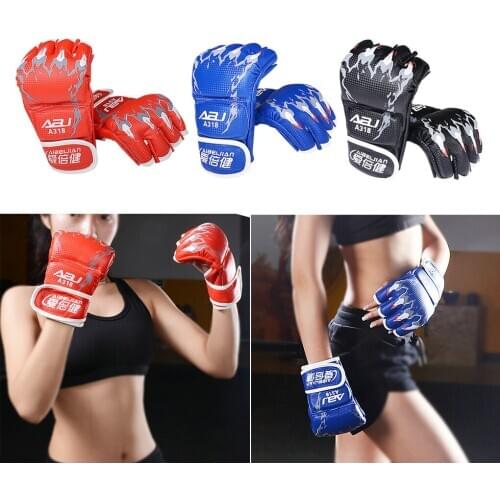 1 Pair Kids PU Leather Boxing Gloves Sandbag Punch Training Muay Thai Karate Fight Mitts Gloves