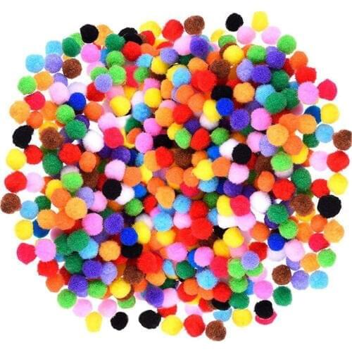 100Pcs 10/15/20mm Soft Pom Poms for Needlework Fluffy Pompoms Ball Handmade Kids Toys DIY Craft Supplies Garment Accessories