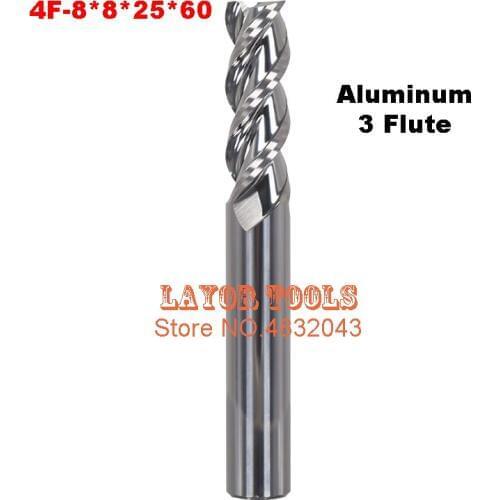 2017 3f-5.0,hrc50,carbide Square Flatted End Mill,3flute Milling Cutter For Aluminum Endmill Tools Carbide Cnc Mill Router Bits