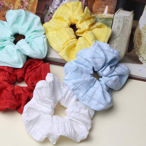 2020 Bestilk Cute Vsco Cotton Scrunchies Ponytail Holder for Girl Hair Tie Hair Rope Scranchy Headwear Schrunchie