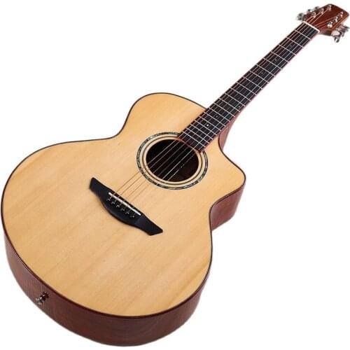 41 inch Acacia Koa Handmade electric acoustic guitar low string action sweet sound good handicraft guitarra