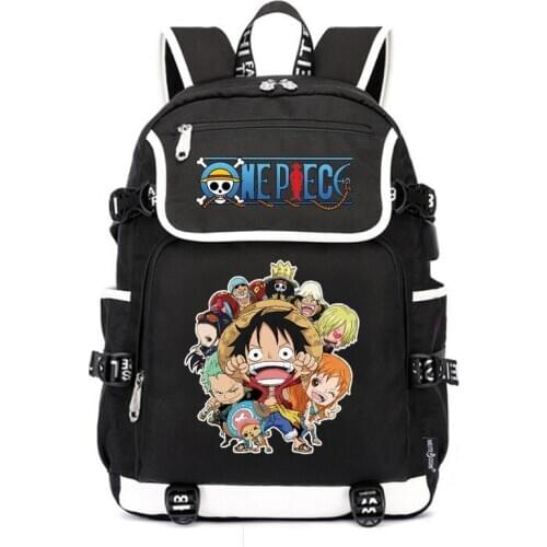 ONE PIECE Monkey D. Luffy School Bags Anime Bookbag Cartoon Travel Bagpack USB Charging Laptop Backpack Men Rugzak Rucksack