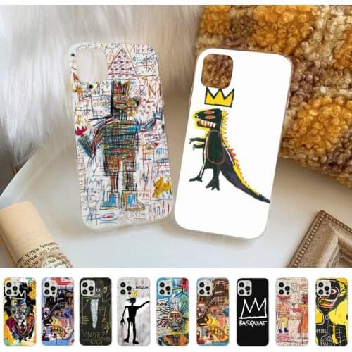 Jean-Michel Basquiat Art Graffiti Phone Case for iPhone 8 7 6S Plus X 5S SE 2020 XR 11 12 mini pro XS MAX