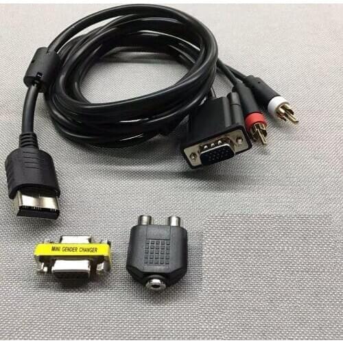For SEGA Dreamcast DC VGA High Definition Cable RCA Sound Adapter HD box PAL NTSC