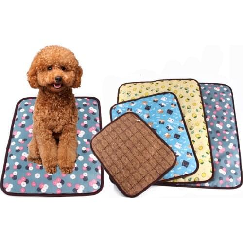 Breathable Dog Cat Cooling Mat Ice Pad Puppy Cat Cushion Mats Non-Toxic Cool Bed Blanket Summer Cartoon Dog Ice Mattress