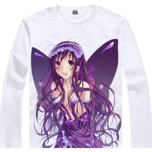 Accel World T-Shirt Snow White Shiroyukihime Shirt couple Long sleeves summer cool t-shirts mens Anime shirts girls' sleepwears