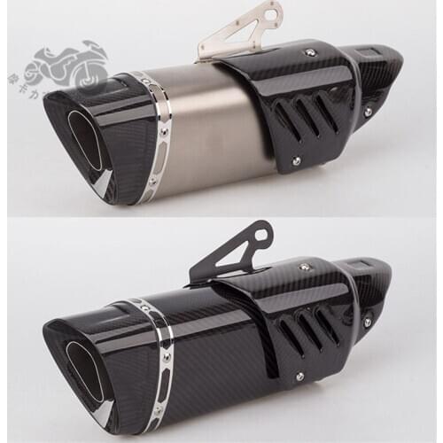 Motorcycle modified exhaust pipe muffler full carbon fiber head imitation titanium triangle exhaust Z900 MT09 R3 with DB Killer
