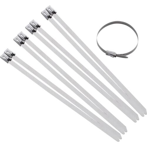 Stainless Steel Cable Ties 10x200mm - 1200mm, Locking Metal Zip-Exhaust Wrap Coated Multi-Purpose Locking Cable Ties