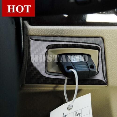 For BMW 3 Series E90 E92 E93 Carbon Fiber Console Key Hole Frame Cover 2005-2012 1pcs Car Accessories Interior Car Decor