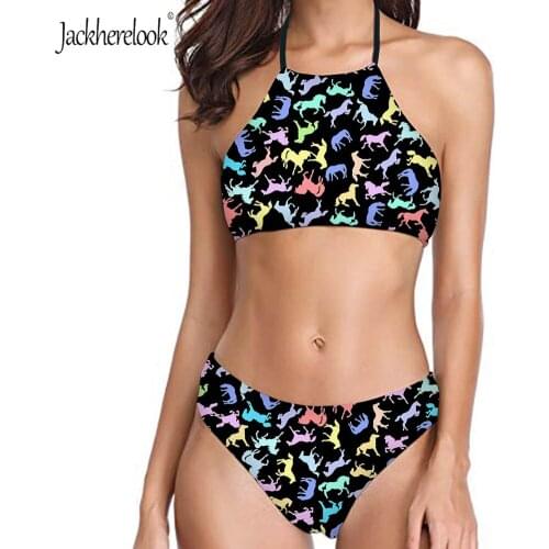 Jackherelook Swimwear Women Suits Black Cute Animal Prints Low Waisted Strapless Boob Tube Top Bikini Set Femme Monokini Mujer