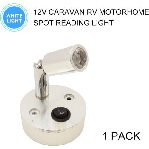 RV Camper Switch Interior Reading Lamp Caravan 100LM LED Light Bookcase Adjustable White Spot Light For Car Bus Van Motorhome