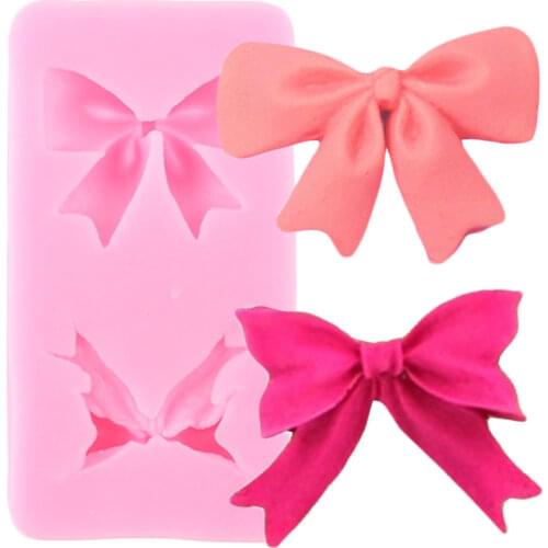 Bow Silicone Molds Cupcake Topper Party Fondant Cake Decorating Tools Cake Border Mold Candy Clay Chocolate Gumpaste Moulds