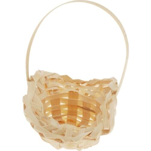 1:12 Scale Cute Dollhouse Miniature Flower Bamboo Basket Living Room Kitchen Garden Decor Accessories