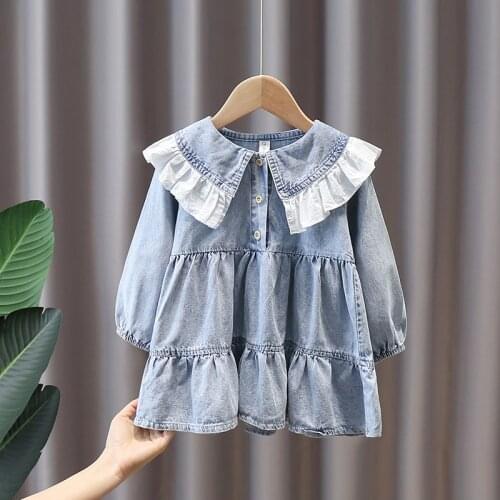 MUPLY Denim Dresses For Babies